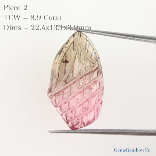 Carved Tourmaline in fancy shape, Tourmaline Carved Stone, Multi Color - Picture 9 of 10