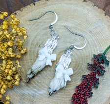 G44 Taxidermy Weasel stout Paw Silver Dangle Earrings Jewelry foot Curiosities