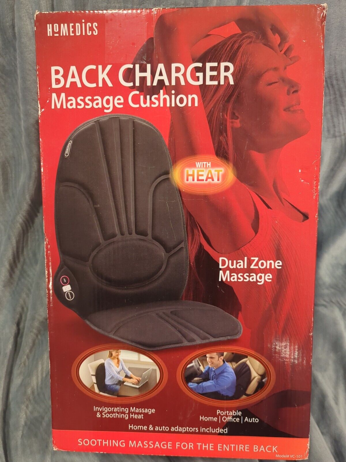 Civic I Mose HoMedics Back Charger Massage Cushion With Heat Black for sale online | eBay