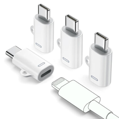 4x For iPhone 16/15 Pro Plus Max Type-C Male to 8-Pin Female Adapter Converter