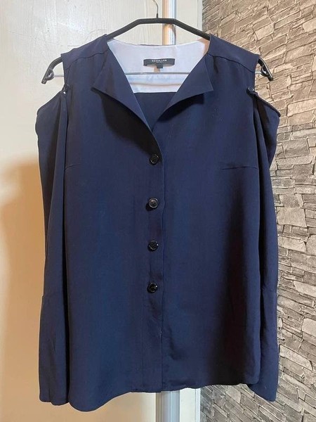 Women Vintage Industries Shirt Navy Silk 38 / M /