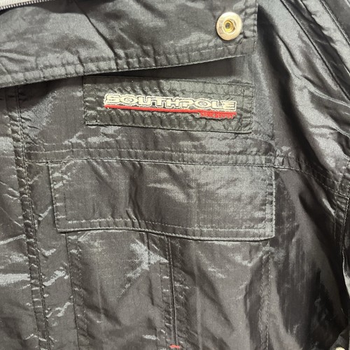 Auténtica chaqueta cortavientos Southpole RN 82628 negra para hombre capucha embalable XL - Imagen 2 de 11