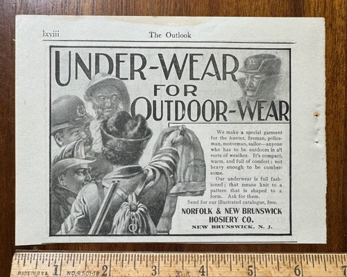 Antique magazine ad Norfolk & New Brunswick Hosiery Outdoor Fireman Police