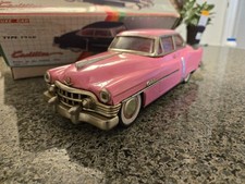 Luxe Car 1950 Cadillac Coupe Friction Tin Toy Car Box Pink MF330 Vtg Series 61