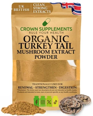 Organic Turkeys Mushroom Powder Extract | Clean Formula | Crown Supplements UK