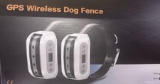 GPS Wireless Dog Fence System for 2 Dogs   Training Collars open Box Never Used