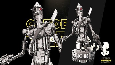 Ig 88 Droide Star Wars Motto 3D Büste Skulptur von sw3d