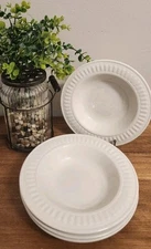 4 Gibson Everyday White  9¼" Large Fairmont Retreat Rimmed Soup Pasta Bowl 