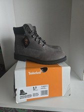 NIB TIMBERLAND 6 Inch Waterproof Premium Boots Medium Grey Nubuck Mens 6.5