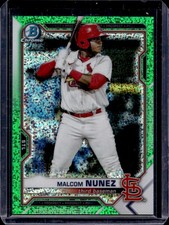 Malcom Nunez 2021 Bowman Draft Chrome #BDC-56 Green Sparkle Refractor /99
