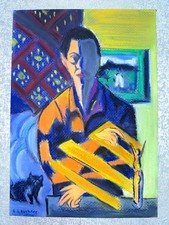 Ernst Ludwig Kirchner (handmade) Drawing on antique paper signed and sealed.