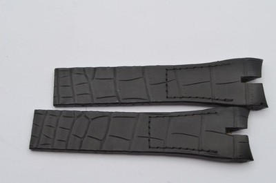 ROGER DUBUIS LEDER ARMBAND 27MM FÜR FALTSCHLIESSE 20MM NEU SCHWARZ 27-20