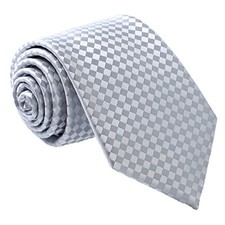 Men's Handmade Tie,Checkered Pattern Necktie With Dots