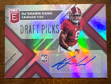 2018 Elite Draft Picks Football DA'SHAWN HAND Auto Rookie Card #195 Alabama Tide. rookie card picture