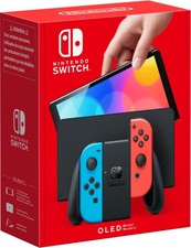 NINTENDO Switch OLED Konsole 7 Zoll schwarz neon rot blau B-WARE