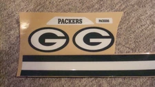 GREEN BAY PACKERS FULL SIZE FOOTBALL HELMET DECALS WITH STRIPE & BUMPERS