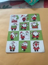 Vintage 1980s Christmas Santa  Stickers