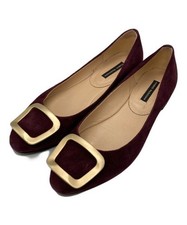 FABIO RUSCONI front buckle suede pumps