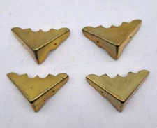 Vintage Box or Trunk Corners Antique Brass Corner Old Hardware Lot of 4