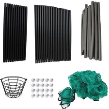 Foldable Golf Hitting Cage Beginner Practice Training Target with Sponge sleeve