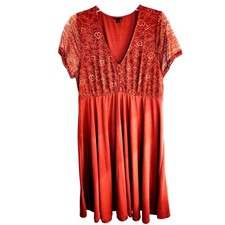 Torrid 0 Women's Dress Misses Size 12 Brown Lace Large L Party Work Church