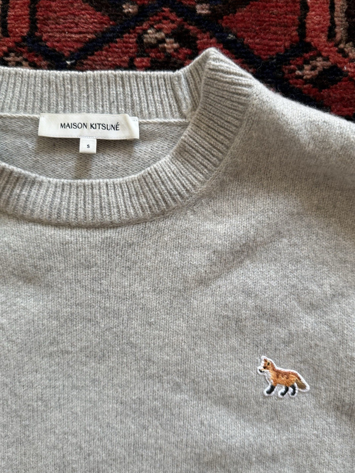 Maison Kitsuné Fox Patch Wool Pullover sweater Si… - image 2
