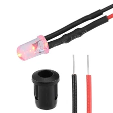10set DC12V 5mm pre wired LED with bracket, red light 8mm mounting panel