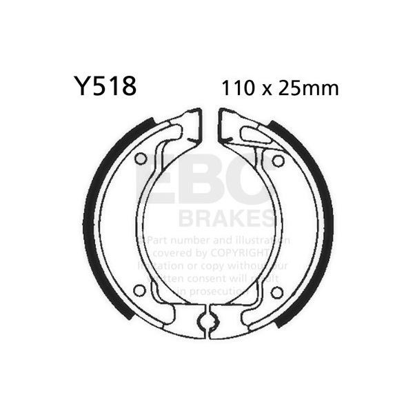 EBC Brake Shoe Set (5) 5 Rear Left for Yamaha T 80 Townmate 1983 - 1997