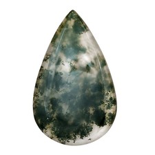 Natural Green Moss Agate 35.3x21.8x5 mm Pear Shape Polished Gemstone LS02070-31