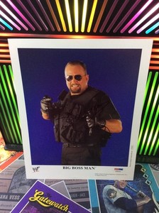 WWF BIG BOSS MAN SIGNED AUTO 8X10 ORIGINAL PROMO RARE PSA COA P-507 AUTOGRAPH