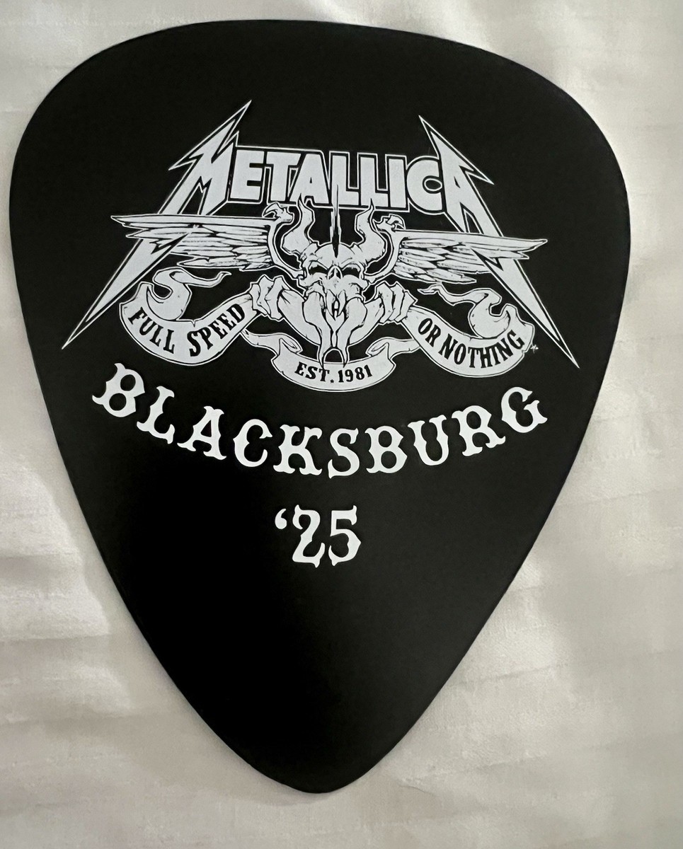 METALLICA BLACKSBURG VIRGINIA JUMBO GUITAR PICK SQUINDO POP UP