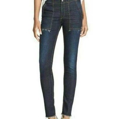 Rag & Bone Denny High Rise Skinny Ankle Jean Warsaw Dark Wash Blue Size 30 Boho