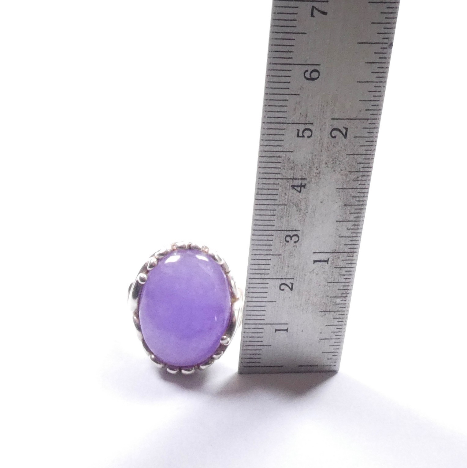Ladies Ring Solitaire Statement Purple Cabochon G… - image 10