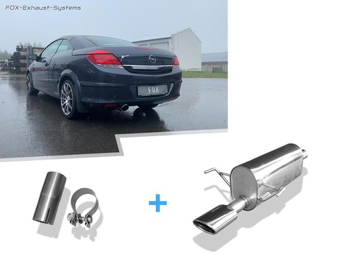  Sportauspuff Opel Astra H Twin-Top 115x85mm oval eingerollt abgeschrägt - Bild 1 von 11