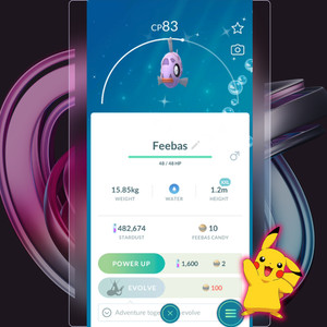 Pokémon Go Barpau shiny / Feebas shiny Trade ref MMA