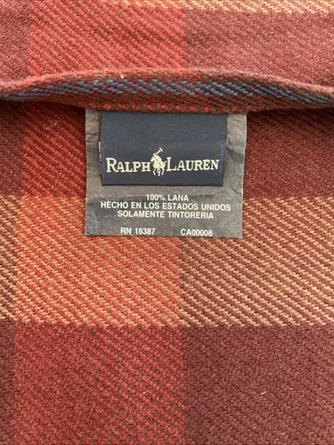 RALPH LAUREN HighGate Plaid Wool Burgundy EUROPEAN Size PILLOW SHAM NIP ~2 AVAIL - Picture 3 of 5