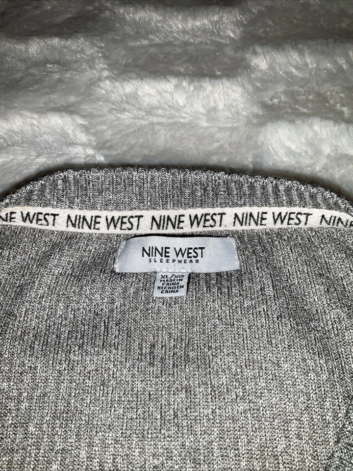 NINE WEST Women’s XL Gray Ribbed Long Sleeve Top - Image 3 of 4