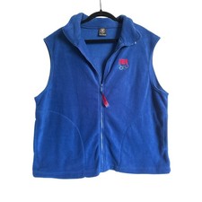 Vintage USA Olympics United States Committee Fleece Vest Blue XL