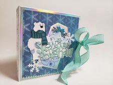 Photo Scrapbook Mini Album  Christmas / Winter  Handcrafted  Interactive