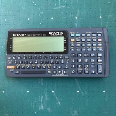 SHARP PC-G850 Pocket Computer Calculator Gray Body Only Tested from JAPAN
