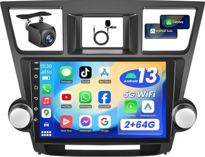 Carplay Radio For 2008-2013 Toyota Highlander Stereo FM RDS BT WiFi w/Cam