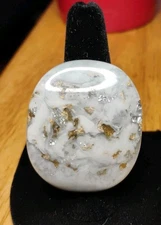 Bold Huge Lucite Cosmic Glitter Stardust Silvet Black plastic statement ring 9