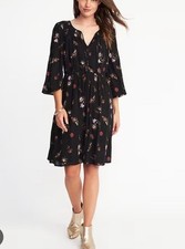 Old Navy Waist-Defined Bell-Sleeve Dress for Women Sz medium