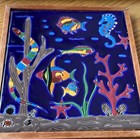 Handmade Ceramic Art Tile WallHanging Sea Life