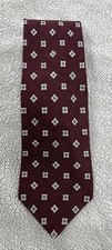 Vintage Brooks Brothers Makers USA All Linen Maroon Geometric Men's Neck Tie