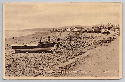 RPPC Borth mit Blick auf Towyn Wales Topographie Frith Serie Strandboote