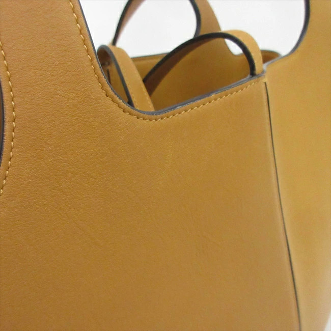CELINE Trifold Medium Tote Bag Mustard Leather image 8