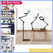 Magnifying Glass with Light and Stand 15x 5 Inch Real Glass Lens 80 LED