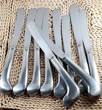 Set Of 10 Stainless Steel Pistol Handle Butter Knives