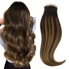 HOTBANANA 20" Tape in Human Hair Extensions - Natural, Soft, Reusable